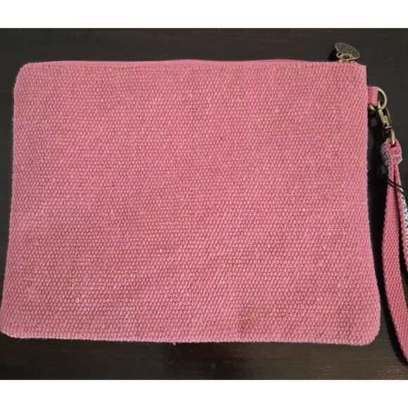 New America & Beyond Beaded Embellished Pink Zip Top Clutch Wrist Bag Letter J - Picture 10 of 10